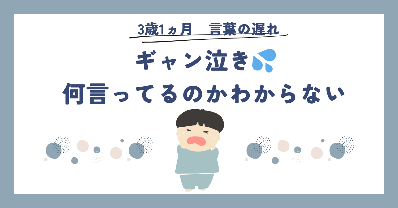 3歳1ヵ月言葉の遅れ　ギャン泣き　何言ってるのかわからない