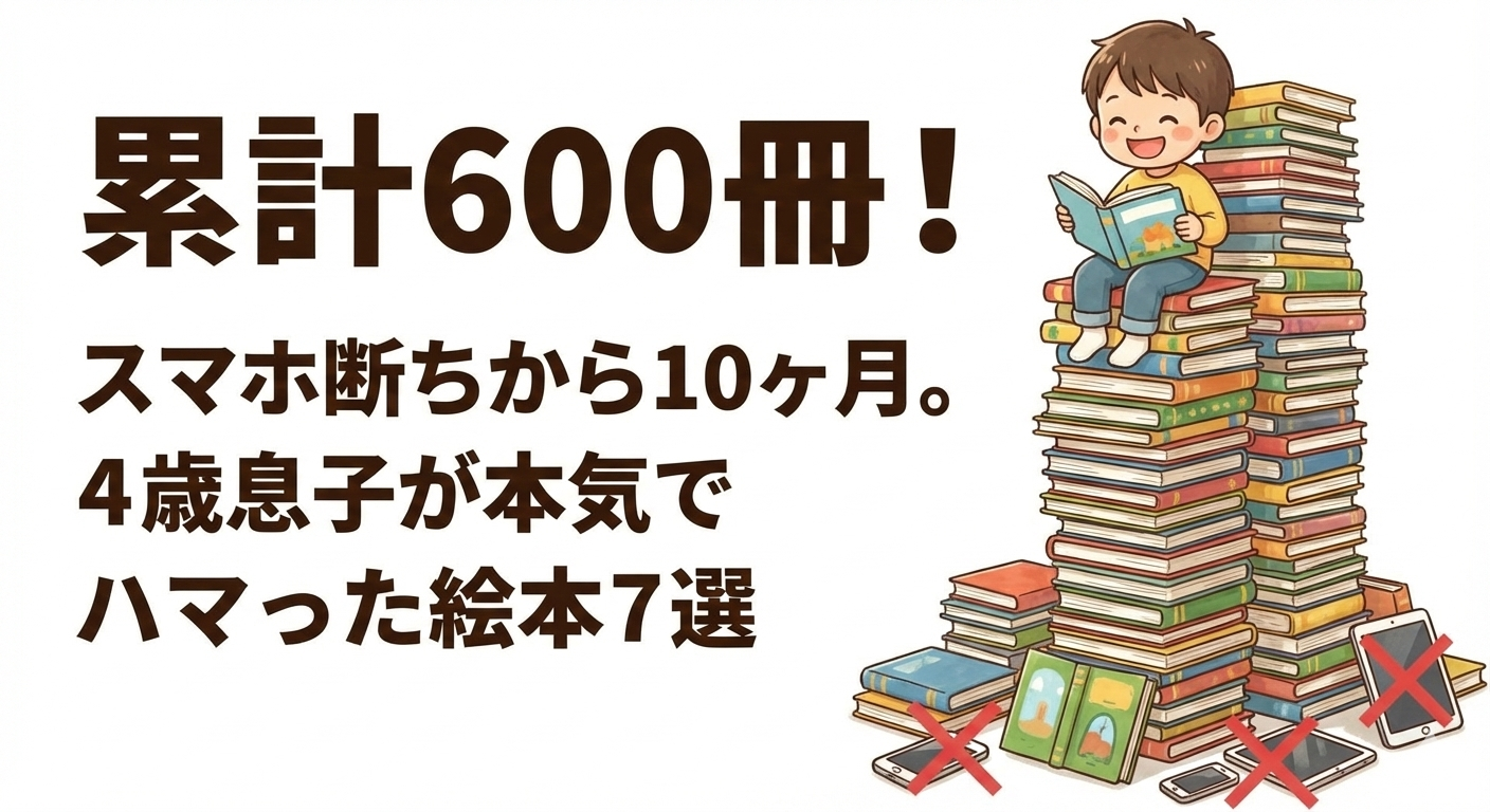 【累計600冊】スマホ断ちから10ヶ月。4歳息子が本気でハマった絵本７選